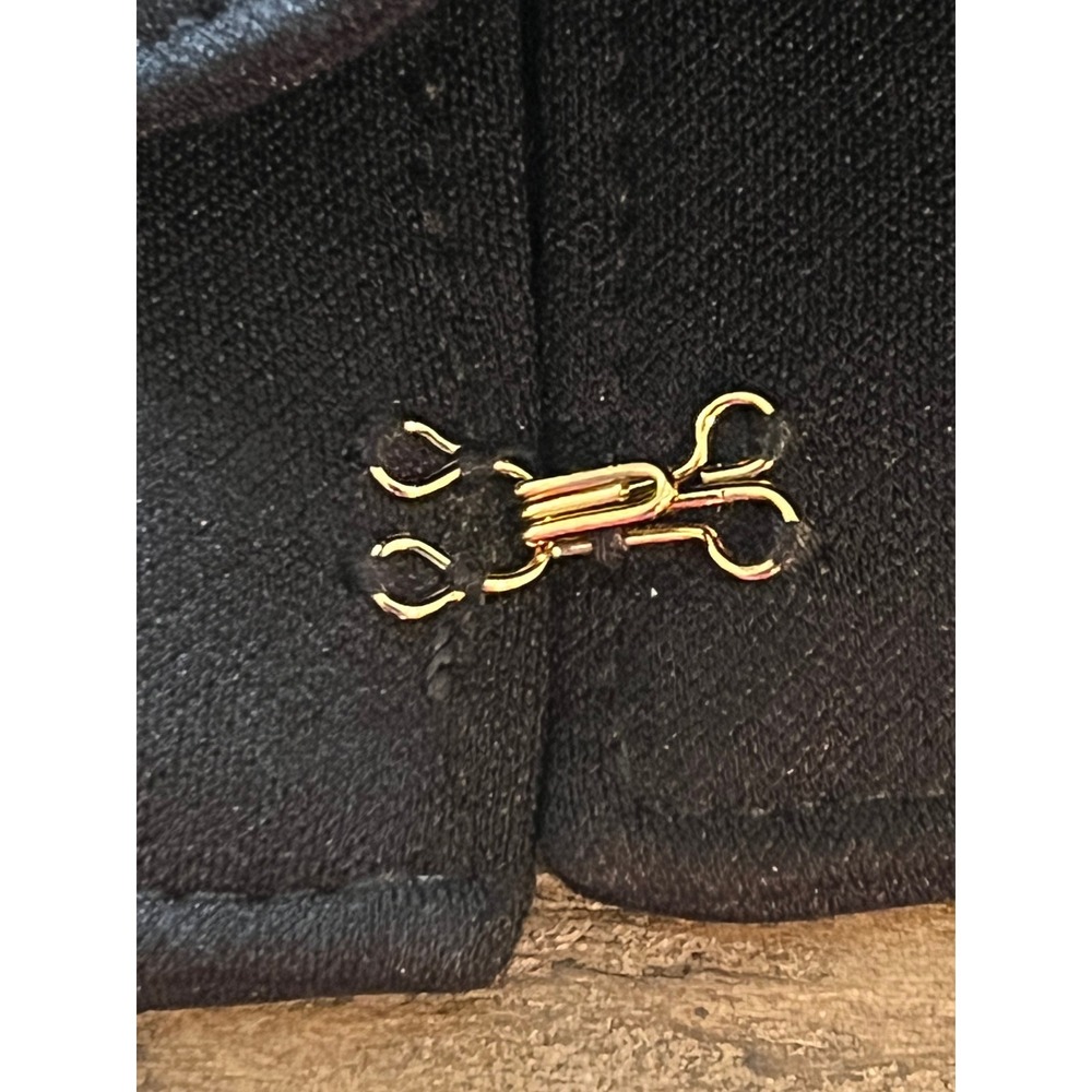 White House Black Market Black Military Blazer Gold Crest Button Jacket Size 10 - Picture 11 of 11